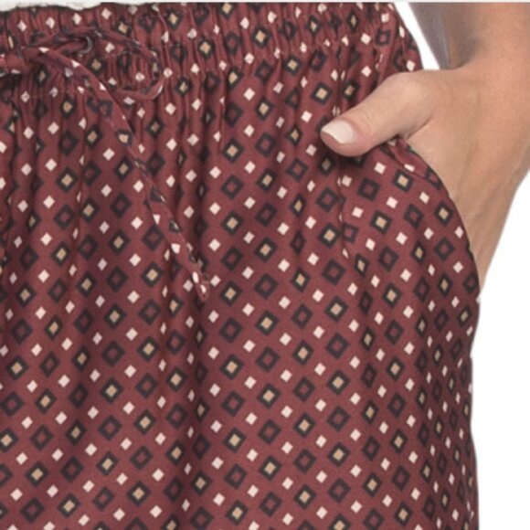 HAVER + BLAIR Printed Matte Satin Pull On Wide Leg Pants - Picture 3 of 3